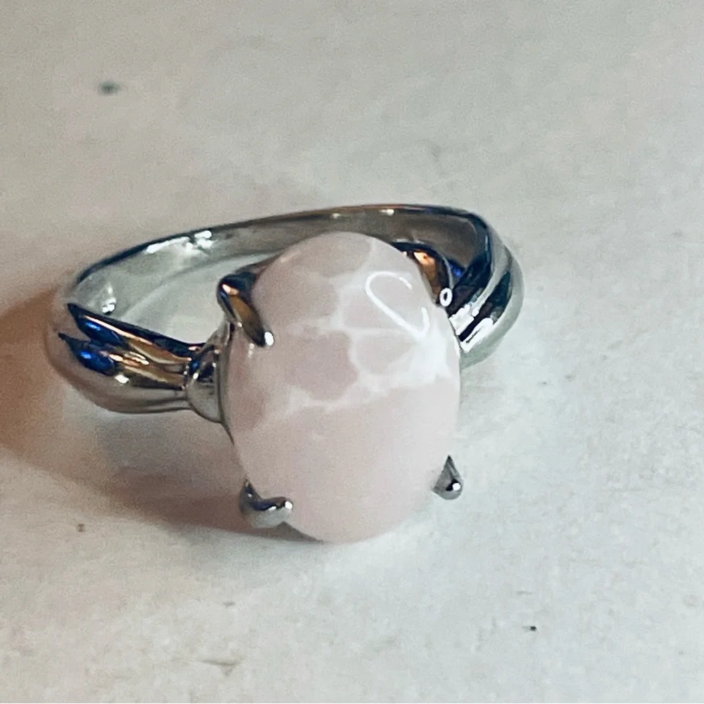 New Natural Rose Quartz Boho Sterling Silver Minimalist Arizona Artisan Ring